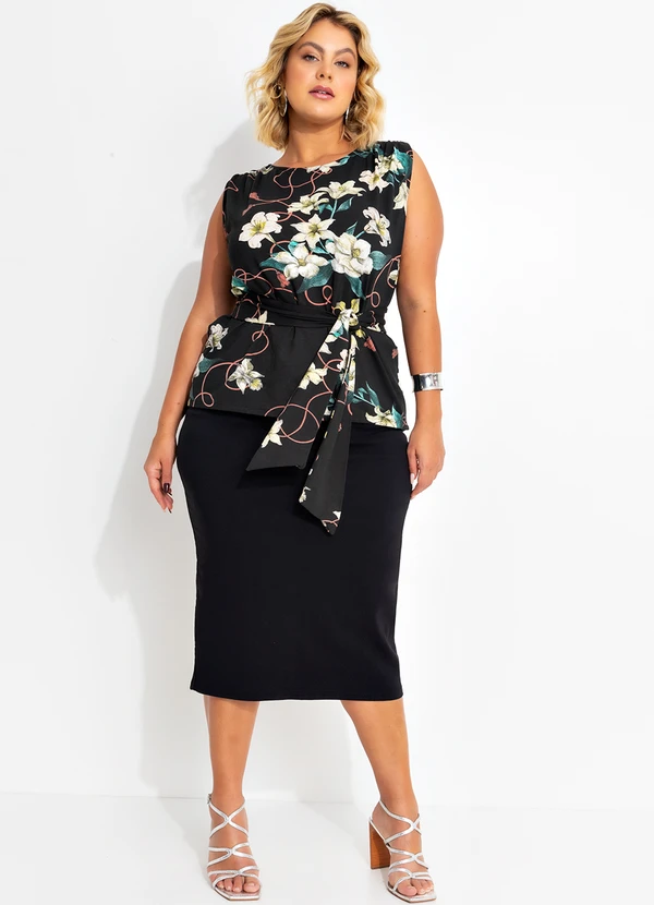 Marguerite - Saia Preta em Bengaline 7