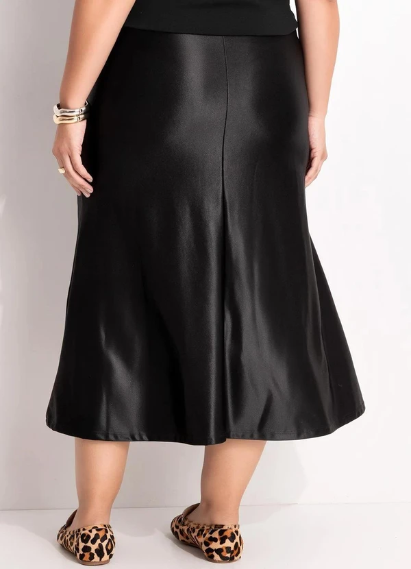 Marguerite - Saia Preta em Malha Acetinada com Elastano 14