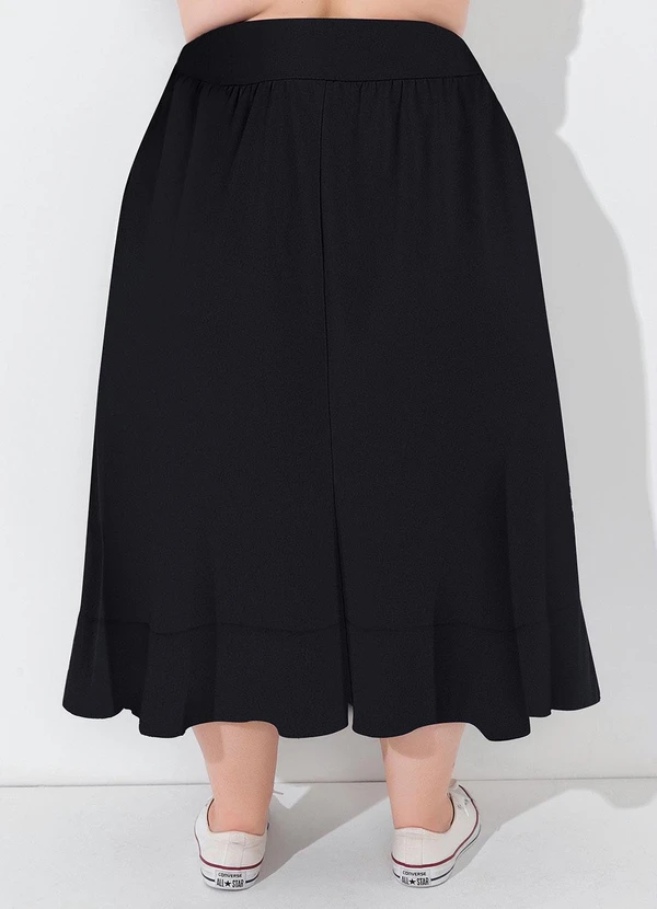 Marguerite - Saia Preta Transpassada Plus Size 4