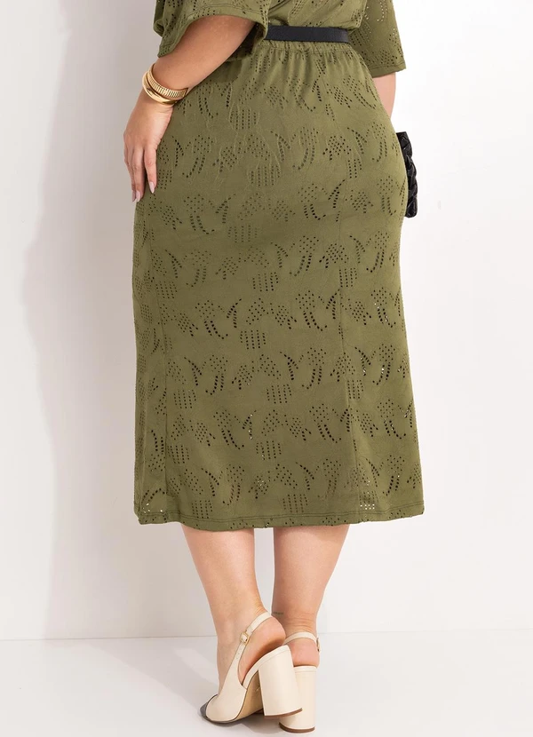 Marguerite - Saia Verde em Malha Laise 2