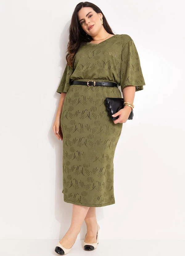 Marguerite - Saia Verde em Malha Laise 3