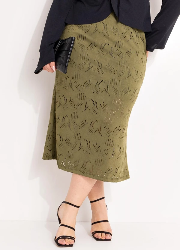 Marguerite - Saia Verde em Malha Laise 5