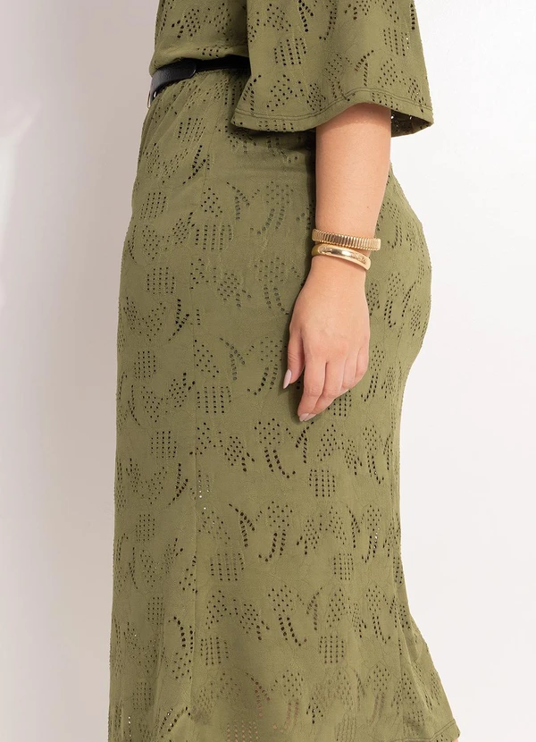 Marguerite - Saia Verde em Malha Laise 6