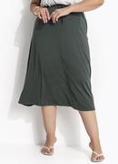 Saia Verde em Malha Suede
