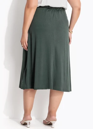 Marguerite - Saia Verde em Malha Suede - MARGUERITE