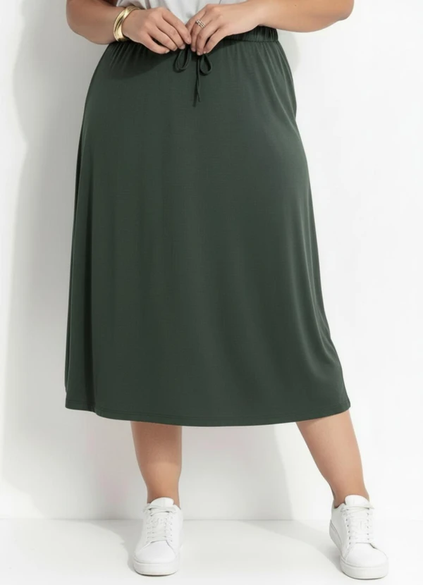 Marguerite - Saia Verde em Malha Suede