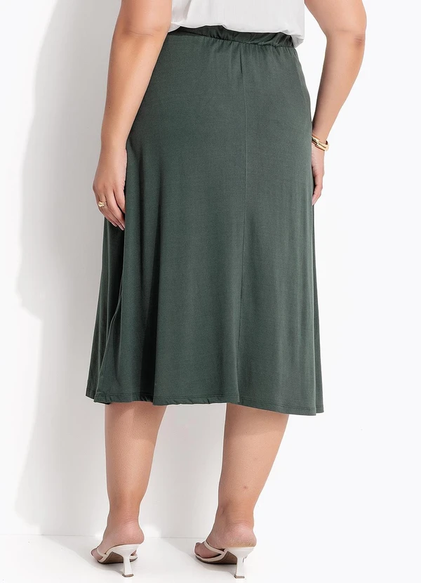 Marguerite - Saia Verde em Malha Suede 2