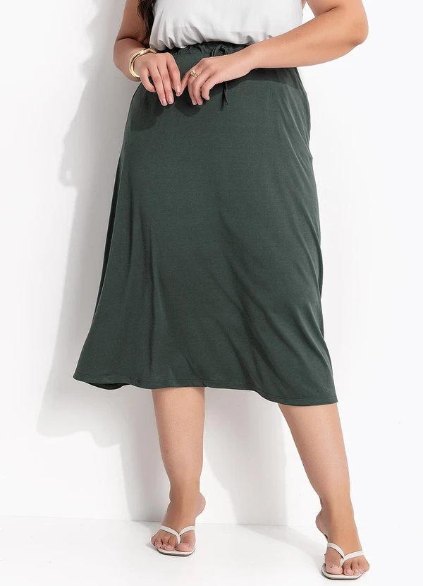 Marguerite - Saia Verde em Malha Suede 3