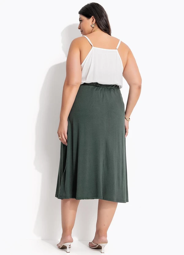 Marguerite - Saia Verde em Malha Suede 6