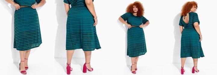 Saia Verde Escuro em Malha