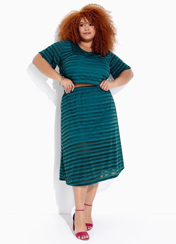 Marguerite - Saia Verde Escuro em Malha 3