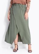 Saia Verde Oliva em Viscose Sarjada