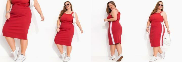 Saia Vermelha Midi em Canelado