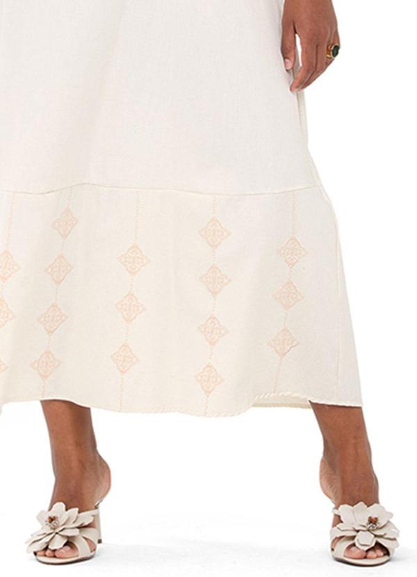 Rezzato - Vestido Alças Bordado Adulto Plus Size Branco 2