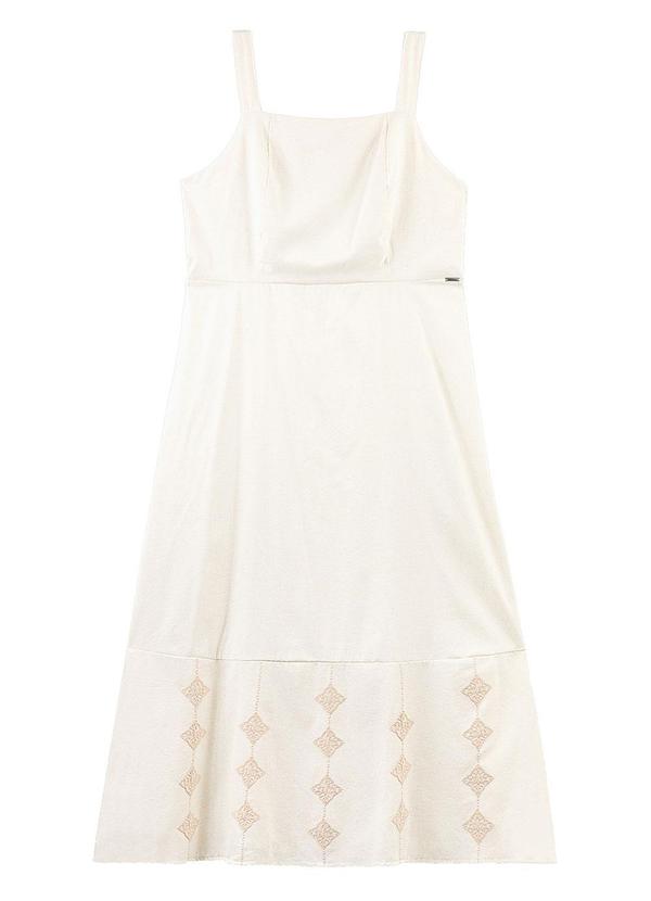 Rezzato - Vestido Alças Bordado Adulto Plus Size Branco 3