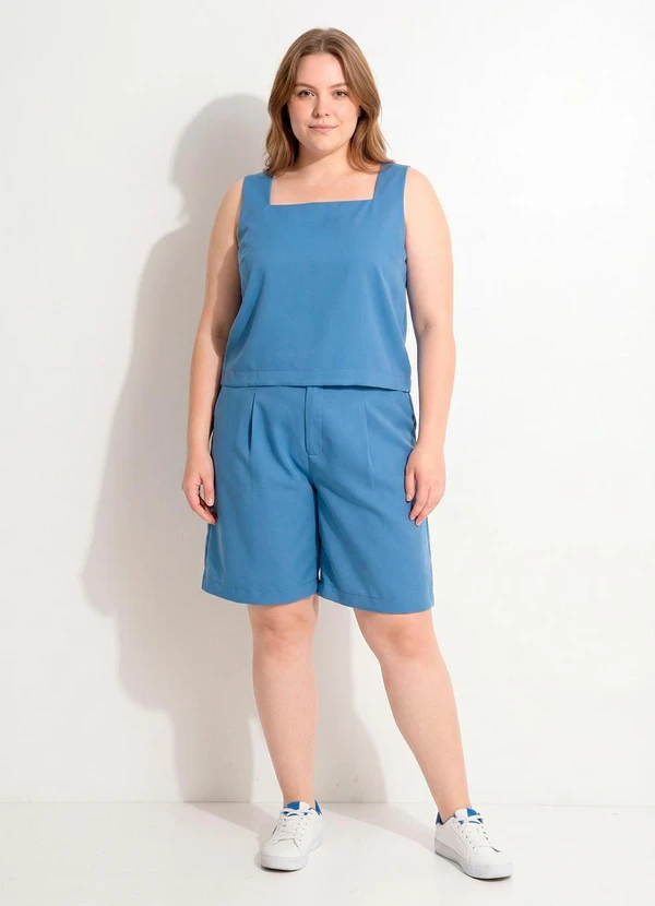 Marguerite - Bermuda Azul em Alfaiataria 5