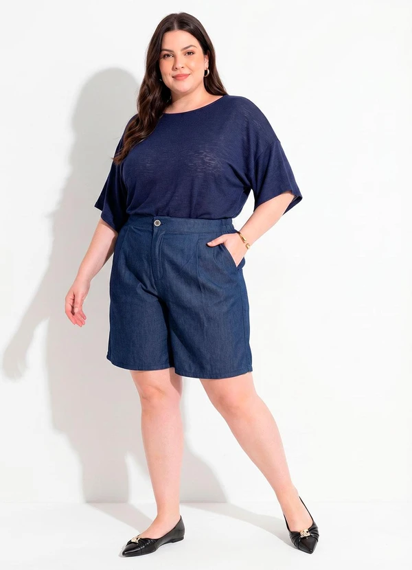 Marguerite - Bermuda Azul em Jeans Leve 1
