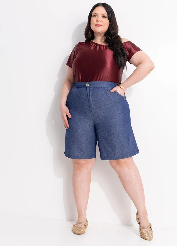 Marguerite - Bermuda Azul em Jeans Leve 3