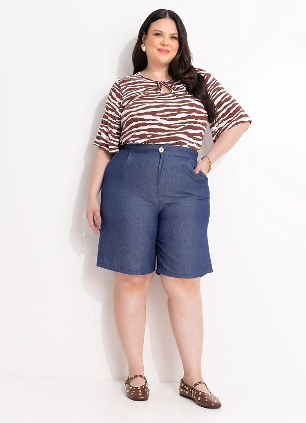 Marguerite - Bermuda Azul em Jeans Leve 4