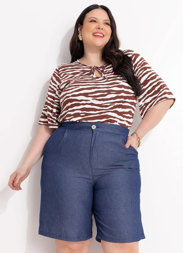 Marguerite - Bermuda Azul em Jeans Leve 5