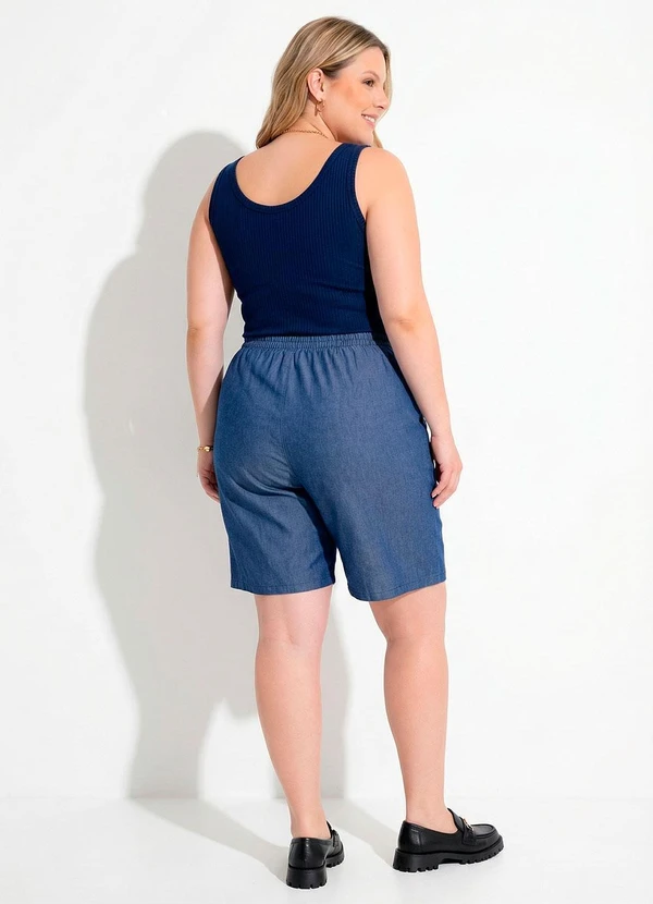 Marguerite - Bermuda Azul em Jeans Leve 3