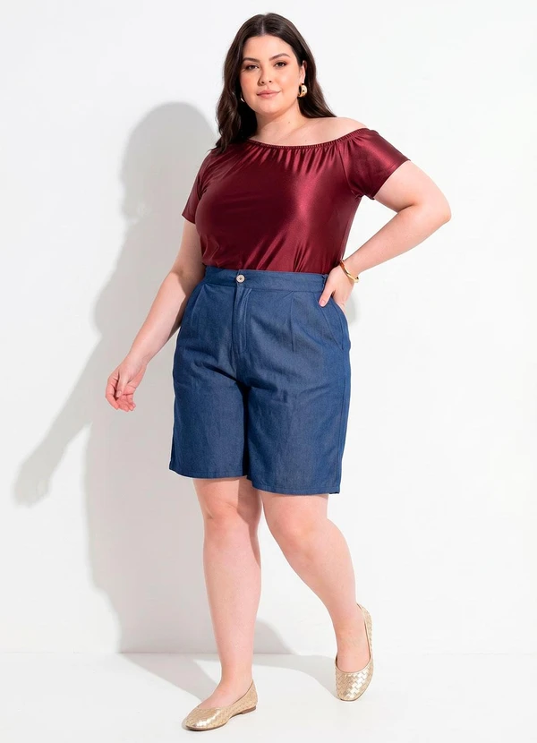 Marguerite - Bermuda Azul em Jeans Leve 2