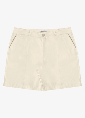Secret Glam - Bermuda Feminina Alfaiataria Bege - SECRET GLAM