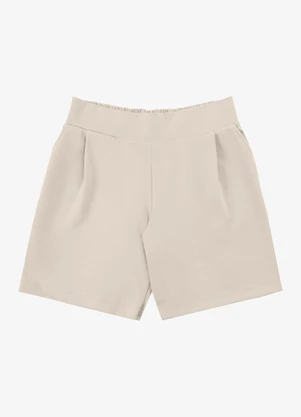 Secret Glam - Bermuda Feminina Alfaiataria Bege - SECRET GLAM