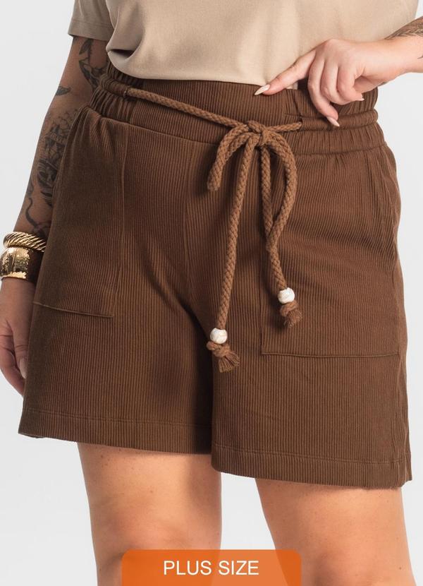 Secret Glam - Bermuda Feminina Moletinho Marrom