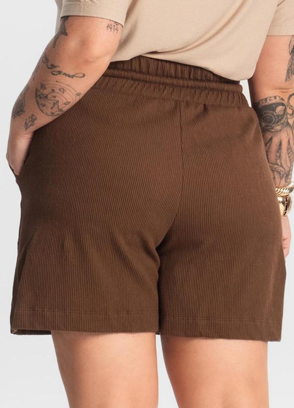 Secret Glam - Bermuda Feminina Moletinho Marrom 3