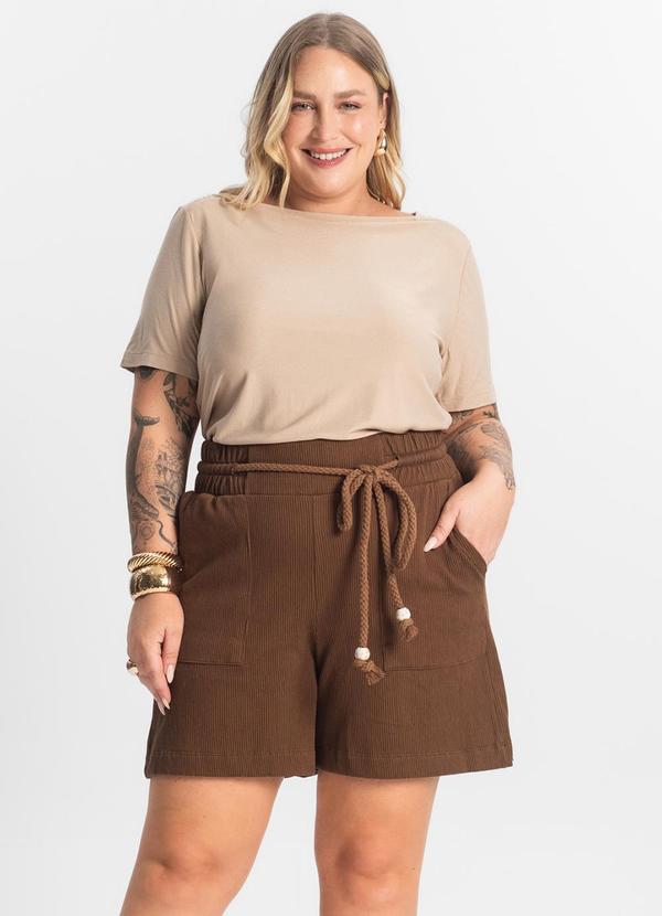 Secret Glam - Bermuda Feminina Moletinho Marrom 1