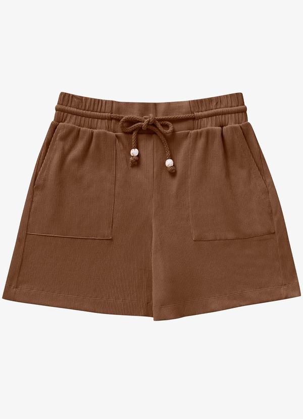 Secret Glam - Bermuda Feminina Moletinho Marrom 5