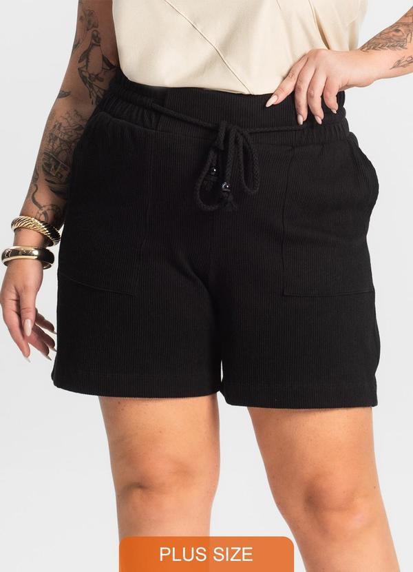 Secret Glam - Bermuda Feminina Moletinho Preto