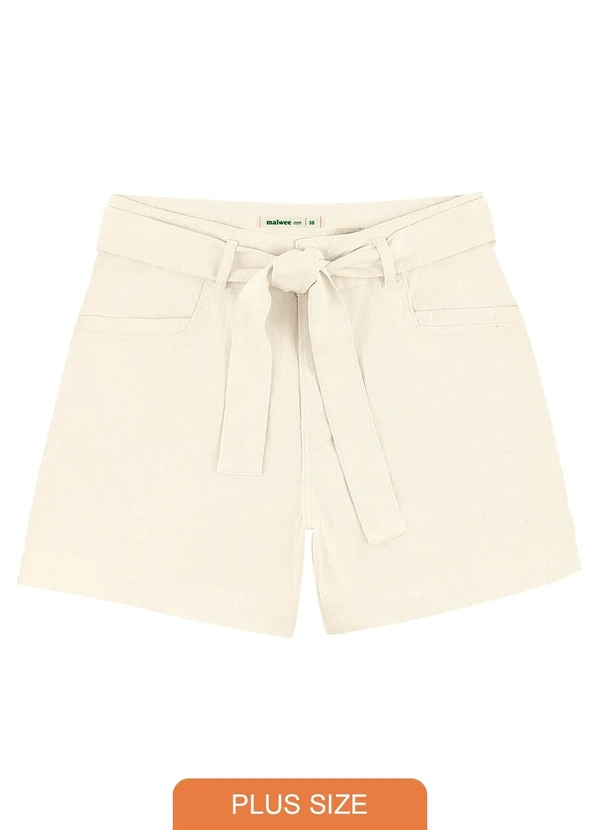 Malwee - Bermuda Feminina Mom em Sarja PlusOff White 1
