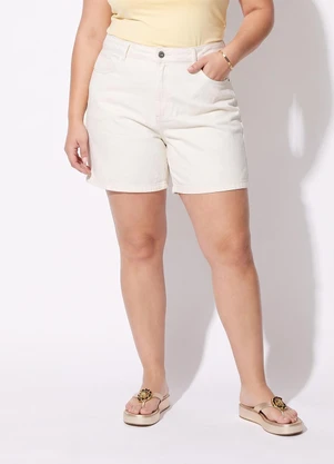 Marguerite - Bermuda Off White em Jeans - MARGUERITE