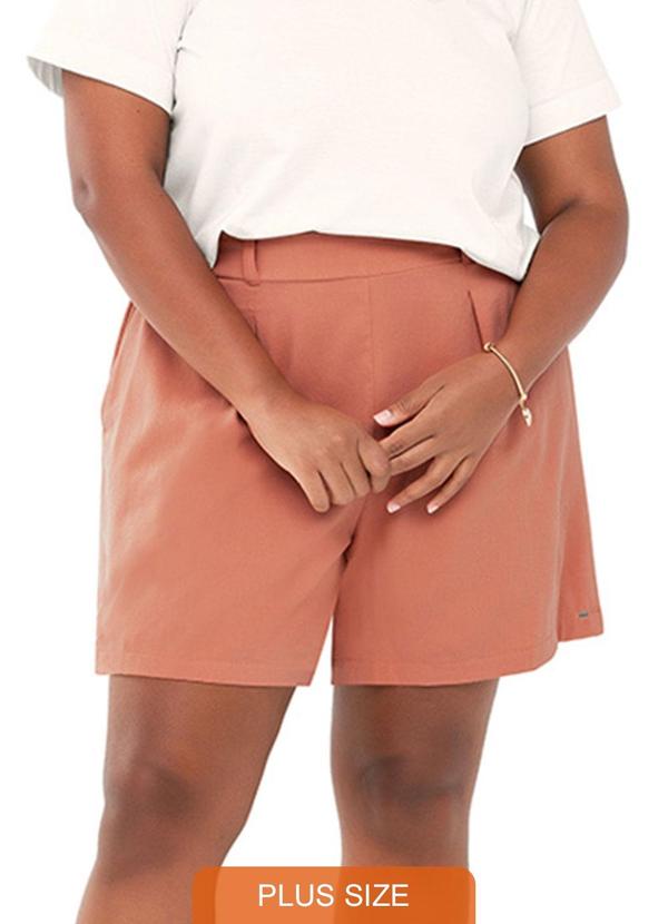 Rezzato - Short Alfaiataria Adulto Plus Size Marrom