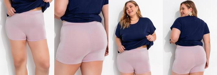 Short Angua Nude em Malha Fria