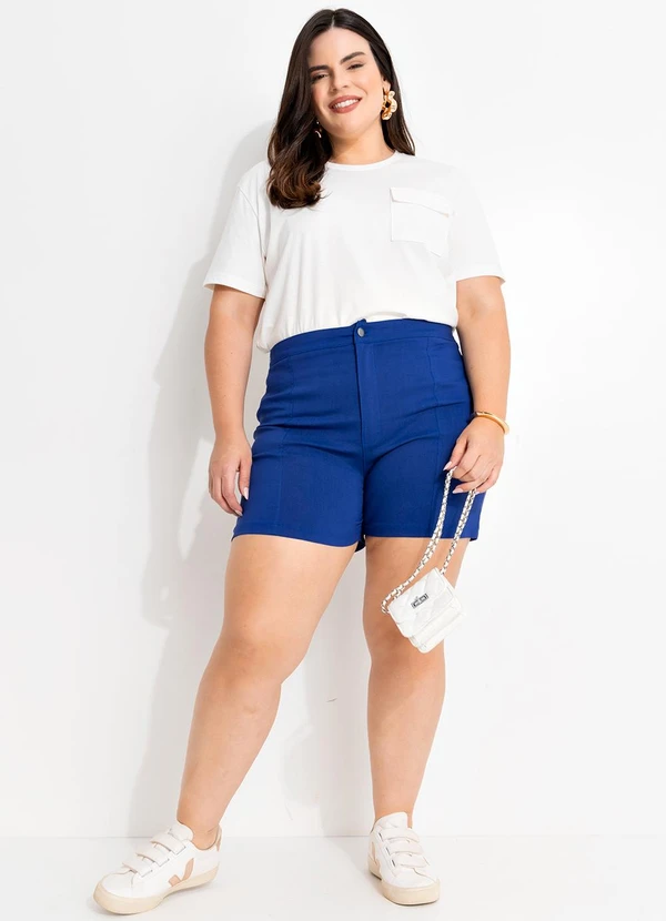 Marguerite - Short Azul em Bengaline 3