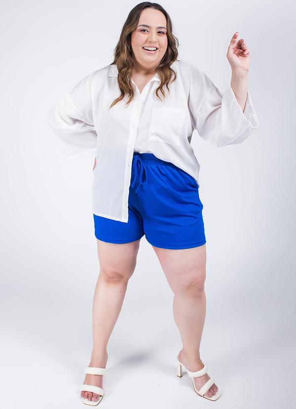 Marguerite - Short Azul Royal em Canelado 6