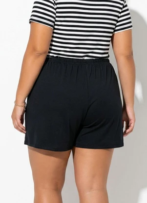 Marguerite - Short com Amarração Preto Plus Size - MARGUERITE