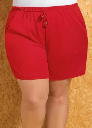 Marguerite - Short com Amarração Vermelho Plus Size - MARGUERITE