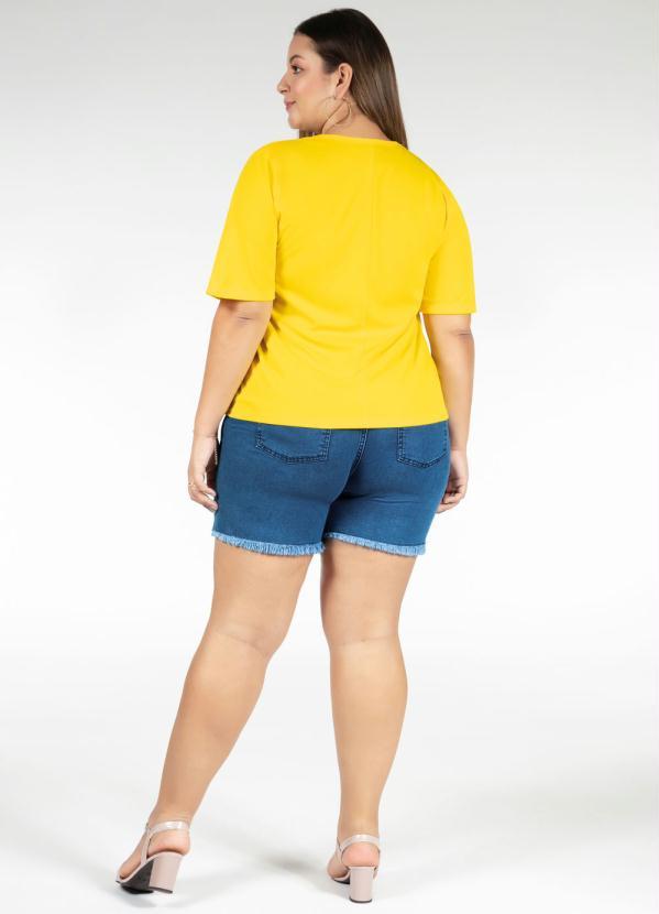 Marguerite - Short Desfiado Jeans com Faixa Plus Size 3