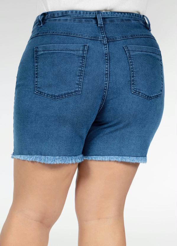 Marguerite - Short Desfiado Jeans com Faixa Plus Size 1