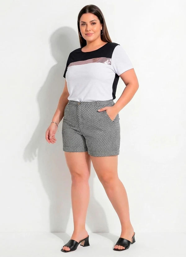 Marguerite - Short Estilo Alfaiataria Xadrez Plus Size 7