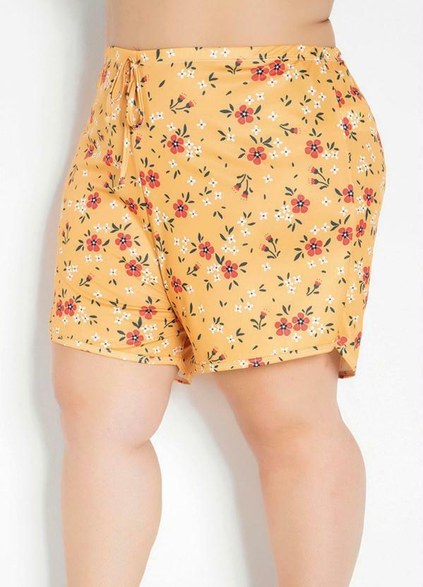 Short (Floral) com Barra Assimtrica Plus Size