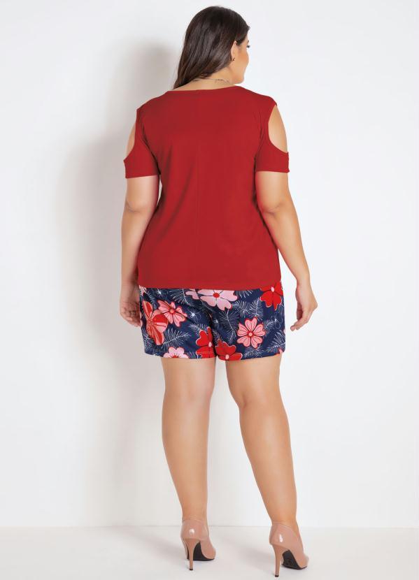 Marguerite - Short Floral Plus Size com Bolsos Decorativos 4