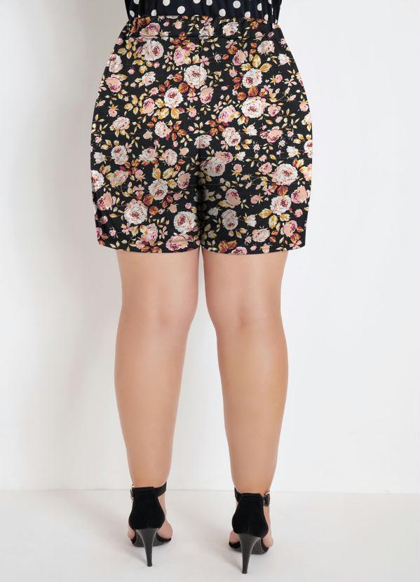 Marguerite - Short Floral Plus Size com Bolsos Decorativos 2