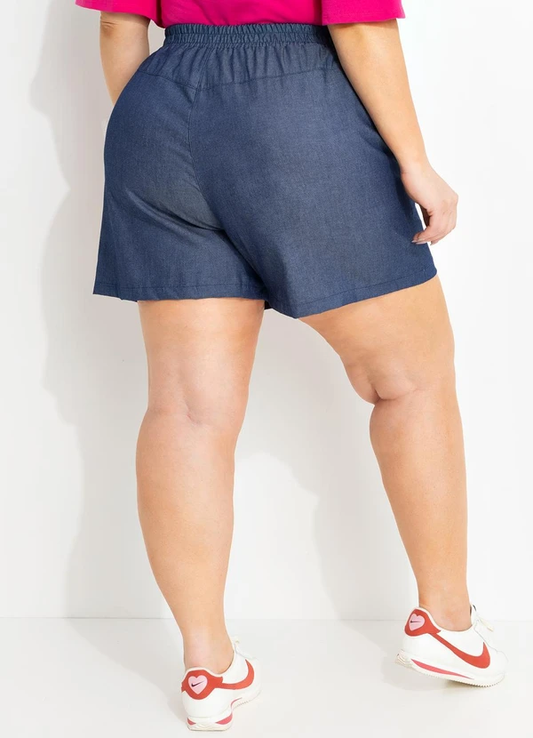 Marguerite - Short Jeans Azul Escuro em Jeans Leve 2
