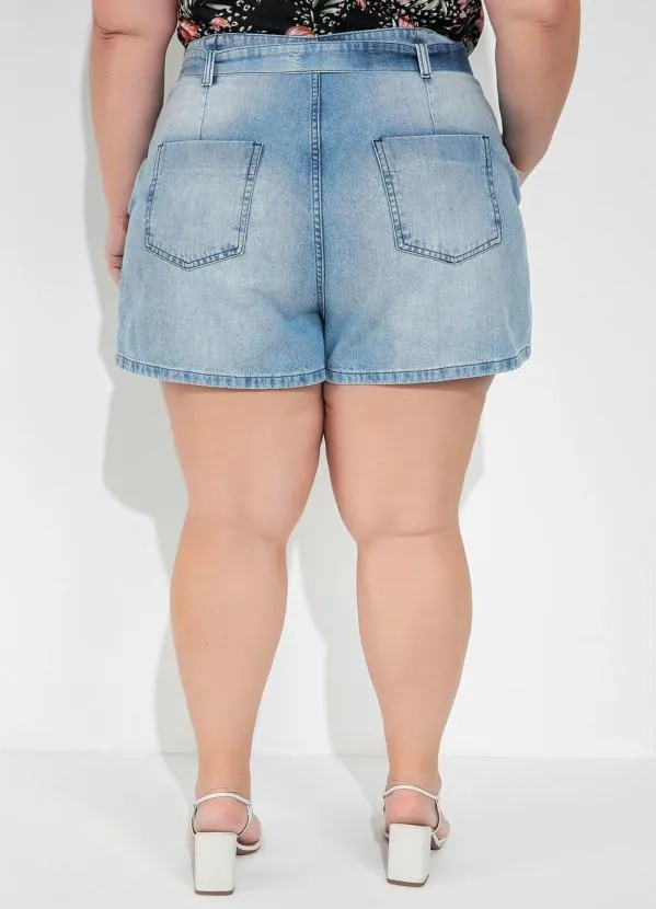 Marguerite - Short Jeans com Faixa Plus Size 1
