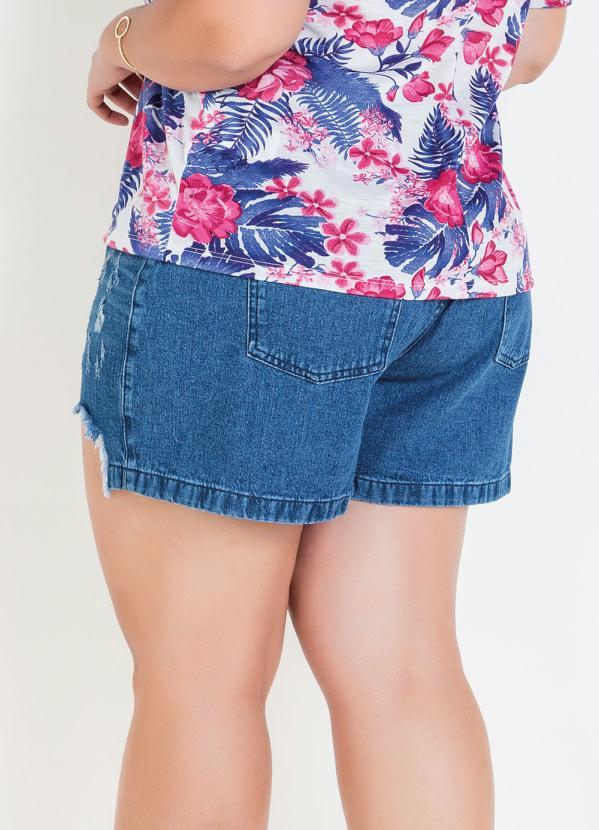 Marguerite - Short Jeans Escuro Destroyed Plus Size 2